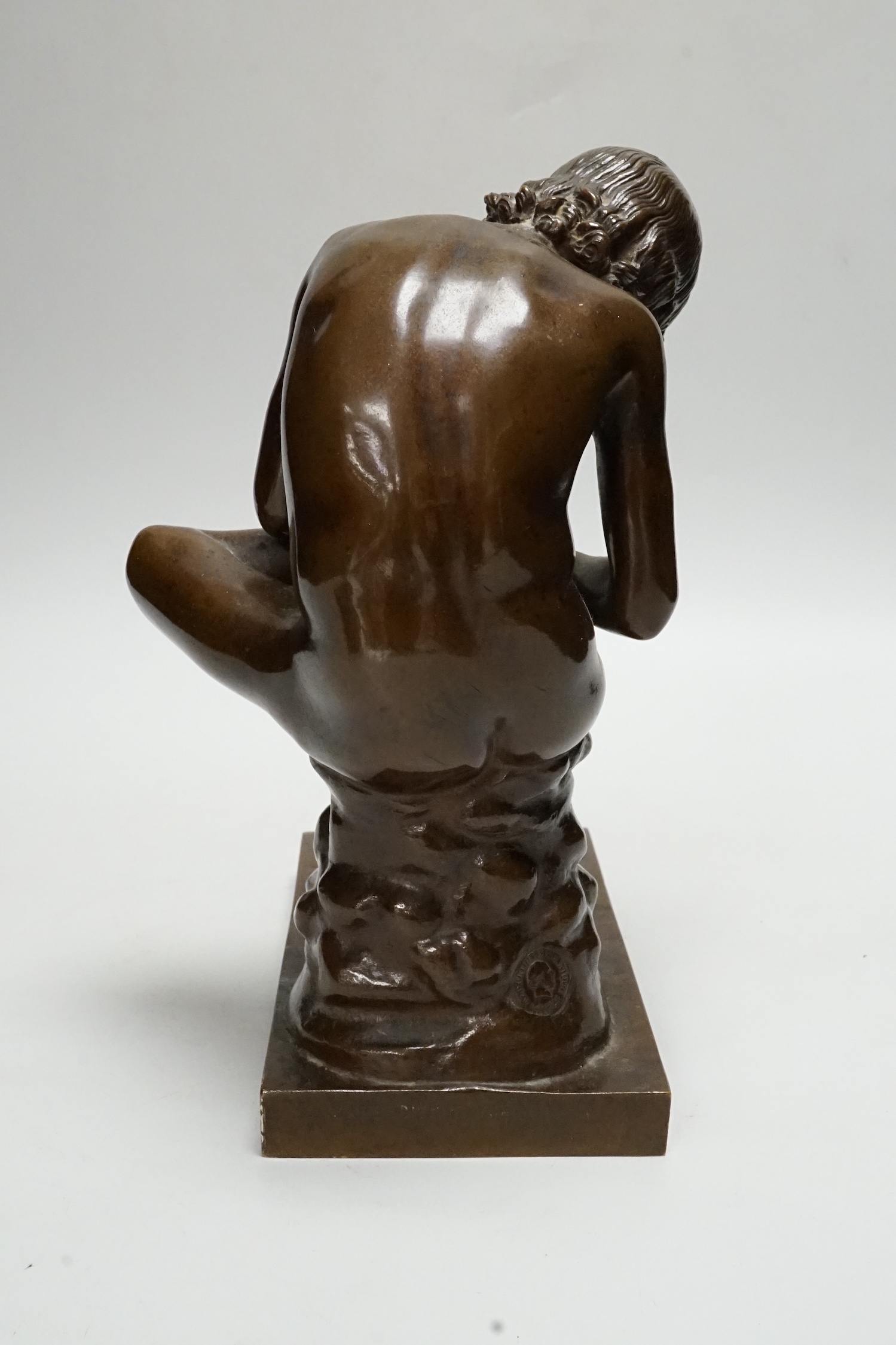 A bronze model of Spinario, F. Barbedienne foundry, 24cm